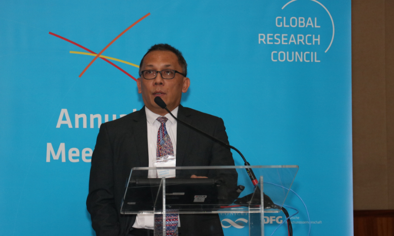 Laksana Tri Handoko, Chairman of the Indonesian Institute of Sciences (LIPI), “Measuring group-specific outputs of research.” Global Research Council Regional Meeting, São Paulo, Brazil. May 2, 2019 (credit: Felipe Maeda / Agência FAPESP)