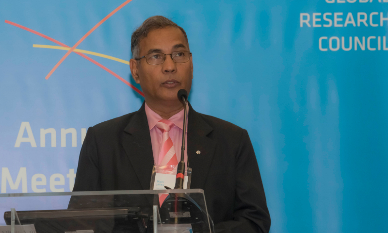 Digvir Jayas, Interim President of the Natural Sciences and Engineering Research Council of Canada (NSERC). “Reporting and sharing.” Global Research Council Regional Meeting, São Paulo, Brazil. May 3, 2019 (credit: Piu Dip / Agência FAPESP)