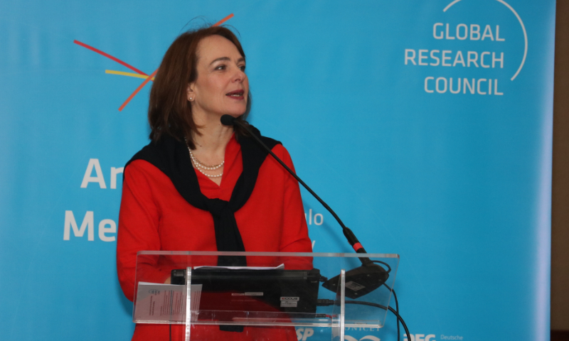 Heide Hackman, Chief Executive Officer of the The International Science Council (ISC). “Interfacing with other Organisations.” Global Research Council Regional Meeting, São Paulo, Brazil. May 3, 2019 (credit: Felipe Maeda / Agência FAPESP)
